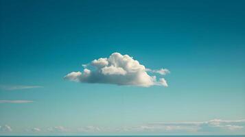 AI generated a cloud is floating in the sky over the ocean photo