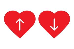 Heart with arrow up and down icon symbol vector