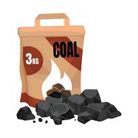 Composition of coal for BBQ. vector