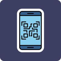 teléfono inteligente qr código vector icono