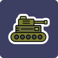 icono de vector de tanque militar