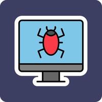 icono de vector de virus informático