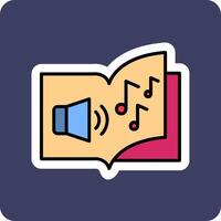 icono de vector de libro de audio