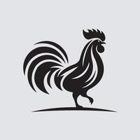 Vector silhouette of the rooster vector icon illustration design