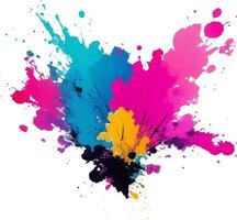 colorful ink splashes vector