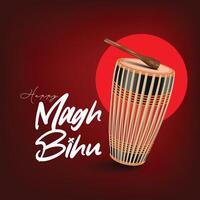 Magh Bihu, also known as Bhogali Bihu, is a festival celebrated in the Indian state of Assam vector