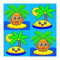 tropical island set vector