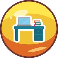 Office Desk Vector Icon