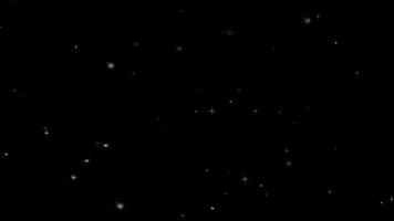 un borroso imagen de un manojo de vistoso luces y estrella partículas además con cromático brillo plata, azul, verde, rojo, blanco y mezclado color Brillantina partícula animación video