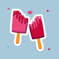 two nice, strawberry ice cream sundaes vector