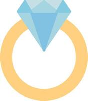 Diamond Ring Flat Light Icon vector