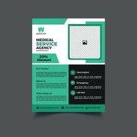 Medical flyer template design vector