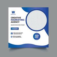 business marketing post banner, creative marketing social media post template. vector