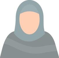 Moslem Woman Flat Light Icon vector