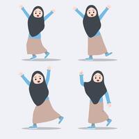 cute girl saying hello and pointing.suitable for promotion vector