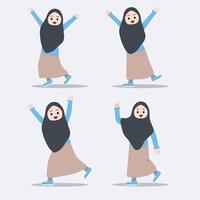 cute girl saying hello and pointing.suitable for promotion vector