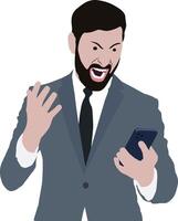 angry male businessman talking on the phone vector