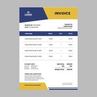 professional invoice template design with creative design template vector