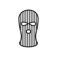 Balaclava Icon. A piece of clothing for winter sports or a mask for a criminal or a thief Isolated vector illustration.