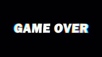 Glitch Style Game Over Letter Text Animation video