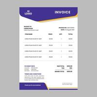 Corporate business invoice design vector template. Minimal Business Invoice design template