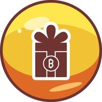 Gift Bitcoin Vector Icon