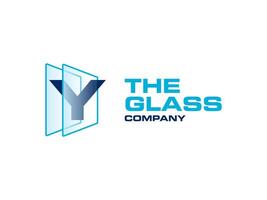 Creative Letter Y glass for company logo, letter through crystal glass works symbol vector