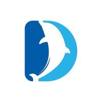 Modern logo of Dolphin, Great combination of Dolphin symbol with letter D as initial of Dolphin itself. vector