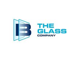 Creative Letter B glass for company logo, letter through crystal glass works symbol vector