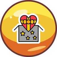 corazón caja vector icono