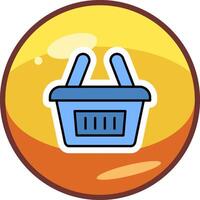 icono de vector de cesta de compras