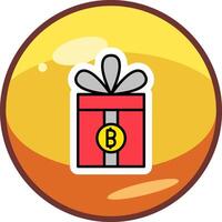 Gift Bitcoin Vector Icon