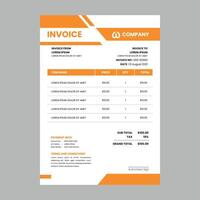 Modern and creative invoice layout with yellow and white invoice design for your company vector