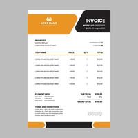 Modern Elegant invoice template design vector - dark yellow color