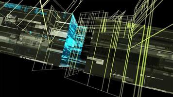 4k abstract technologie blokken achtergrond 3d renderen video