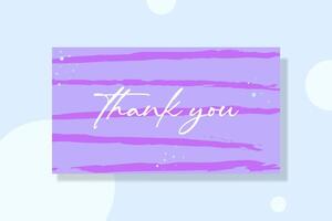 simple thankyou card with minimalist stripe background vector