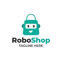 robot shaped like a shopping bag. suitable for various online selling brands or company vector