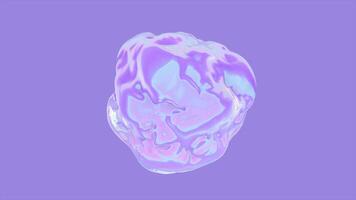 Abstract morphing fluid metal blob pulsating in space. Abstract sphere animation. Trendy pastel background. 4k, 60fps video loop.