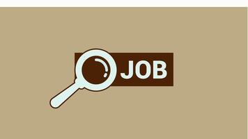 animation of job search symbol, magnifying glass symbol. video