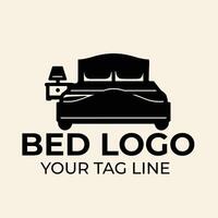 Sleeping Logo Design Template. Vector Logo for Bed. Pillow Bed with Logo Design of the Night Moon Star