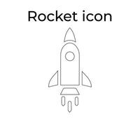 Easy Collection of Black Rocket Line Art Icons vector