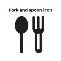 A vector set of a fork and spoon icon on a white background