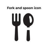 A vector set of a fork and spoon icon on a white background