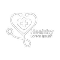 Doctor Logo on the Internet. Line art for healthcare and medical logo designs vector