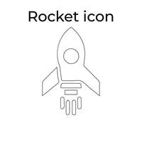 Easy Collection of Black Rocket Line Art Icons vector