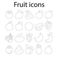 Vector line icons related to fruits in a simple set.