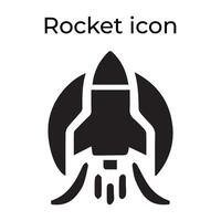 Basic Black Vector Icons with a Rocket Icon Set