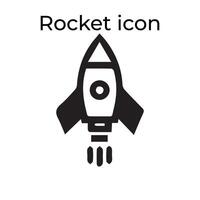 Basic Black Vector Icons with a Rocket Icon Set