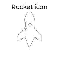 Easy Collection of Black Rocket Line Art Icons vector