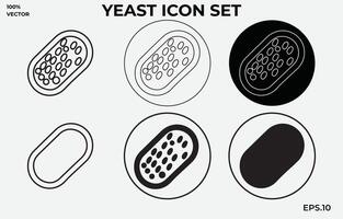 the set of yeast icons. A black-filled and outlined symbol represents a bacterial infection vector. vector